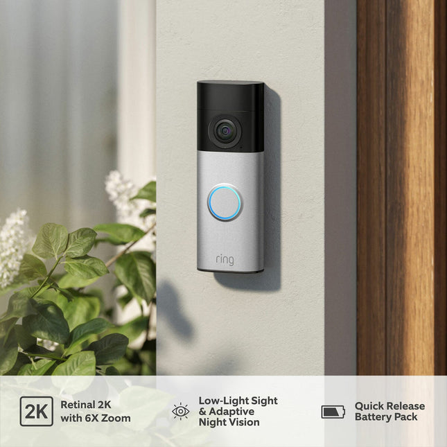 Ring Video Doorbell Plus (2nd Gen) with Chime (3rd Gen) and Additional Quick Release Battery – view 2