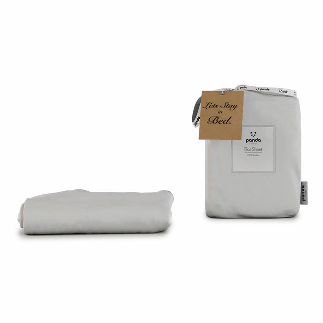 Panda 100% Bamboo White Flat Sheet in 4 Sizes – view 2