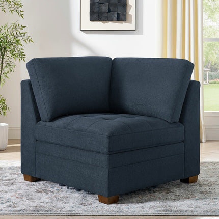 Thomasville Tisdale Blue Fabric Corner Chair
