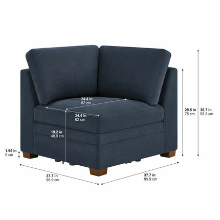 Thomasville Tisdale Blue Fabric Corner Chair – view 2