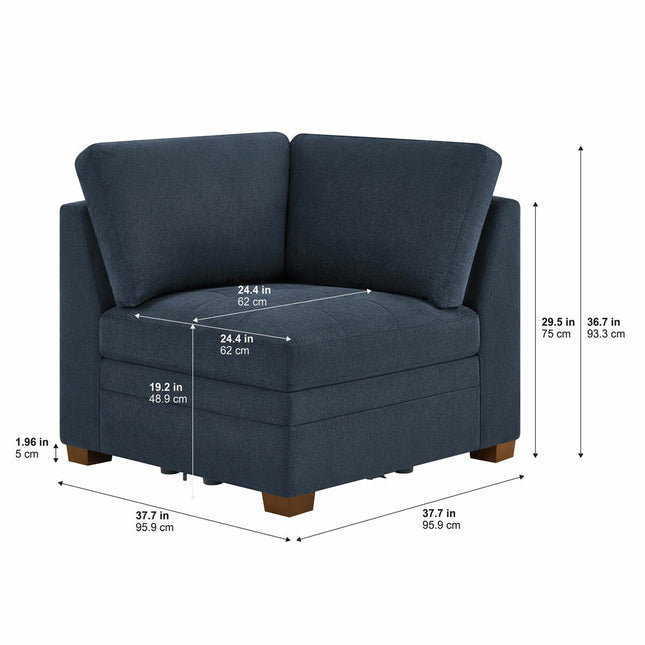Thomasville Tisdale Blue Fabric Corner Chair – view 2