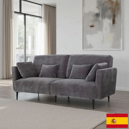 MOONAP Monroe Dark Grey Fabric 3 Seater Sofa
