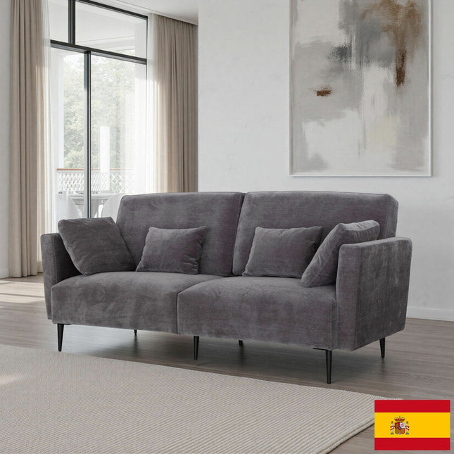 MOONAP Monroe Dark Grey Fabric 3 Seater Sofa