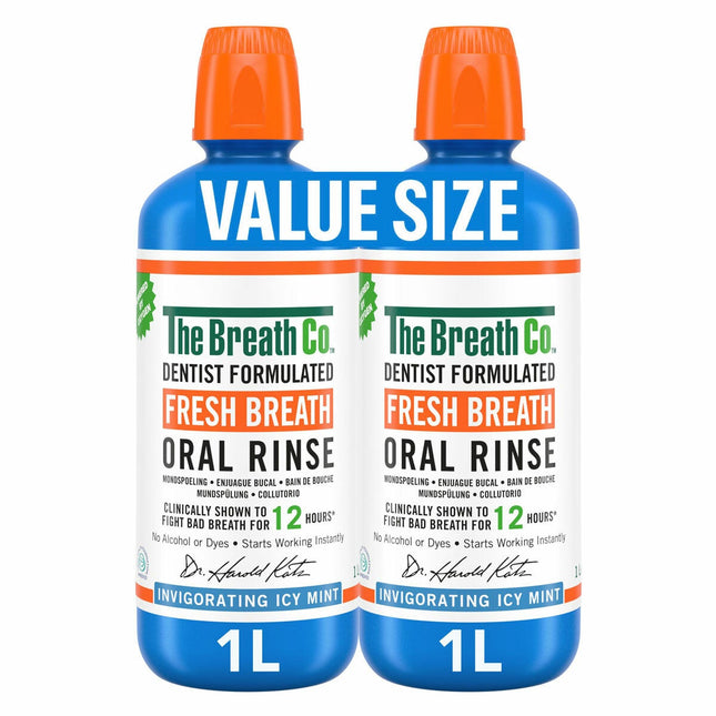The Breath Co Mouthwash Icy Mint, 2 x 1L