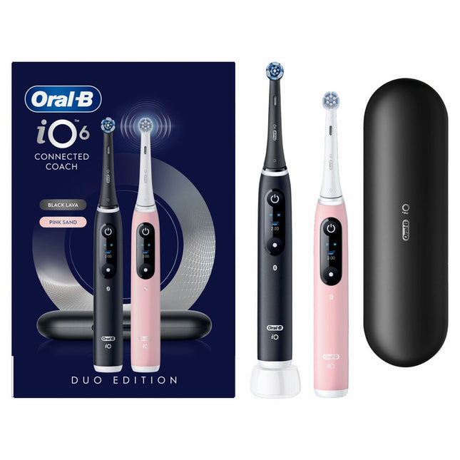 Oral B iO 6 Duo Pack Power Electric Toothbrush in Black Lava & Pink Sand