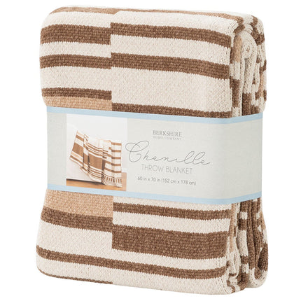 Berkshire Chenille Striped Throw in 3 Colours, 152 x 178 cm – view 8