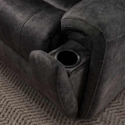 Vegas Grey Fabric Power Reclining Sectional Sofa With Storage Drawer – view 7
