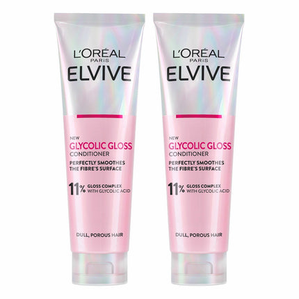 L'Oréal Paris Elvive Glycolic Gloss Conditioner, 2 x 150ml