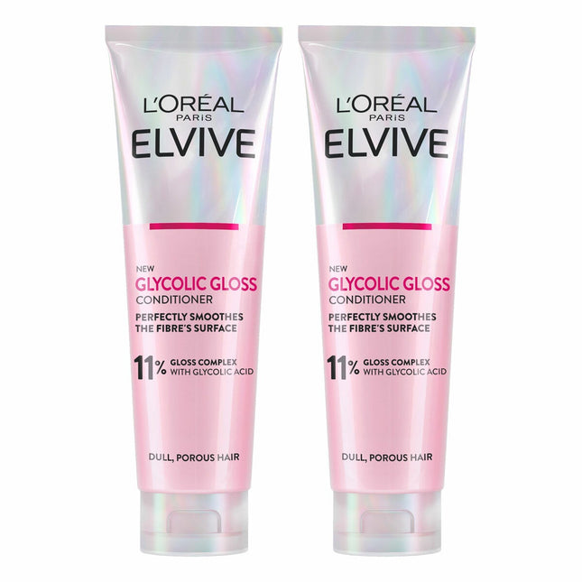 L'Oréal Paris Elvive Glycolic Gloss Conditioner, 2 x 150ml