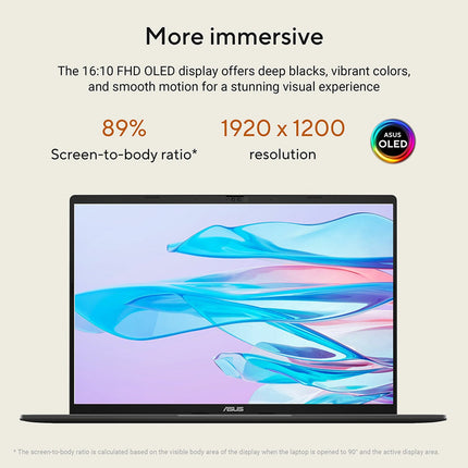 ASUS Vivobook S, Copilot+ PC, AMD Ryzen AI 7, 16GB RAM, 512GB SSD, 16 Inch OLED Laptop, M3607GA-SH011W – view 5