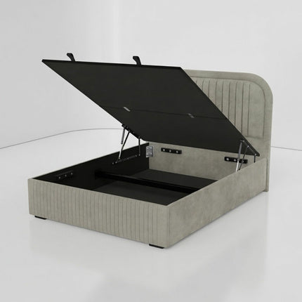 Highgrove Ashford Stone Fabric Full Ottoman Bed Frame in 3 Sizes – view 4