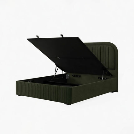 Highgrove Ashford Green Fabric Full Ottoman Bed Frame Green in 3 Sizes – view 4