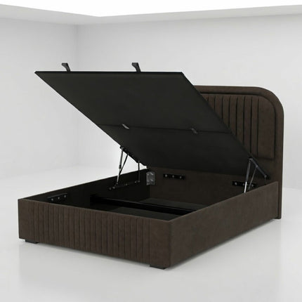Highgrove Ashford Brown Fabric Full Ottoman Bed Frame in 3 Sizes – view 4