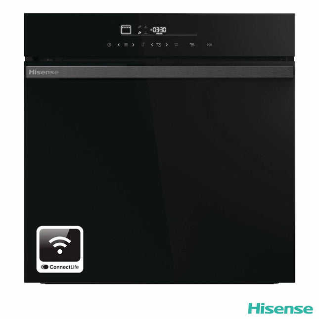 Hisense Hi6 BlackLine HO66FAPizzaChef Electric Pyrolytic Smart Oven, A+ Rated in Black