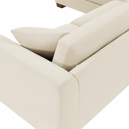 Thomasville Walsen Cream Fabric Corner Sofa with Storage Ottoman in 2 Configurations – view 4