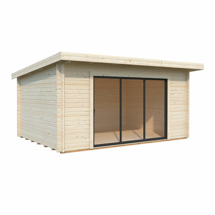 Palmako Lea 44mm Wooden Log Cabin in Dark Grey 14ft 7" x 10ft 8" (4.5m x 3.3m) – view 7