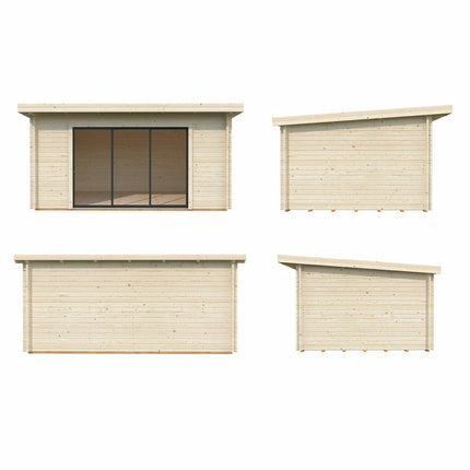 Palmako Lea 44mm Wooden Log Cabin in Light Grey 14ft 7" x 10ft 8" (4.5m x 3.3m) – view 5