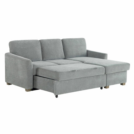 Coddle Cameron Fabric Sofa Bed with Reversible Chaise, Grey – view 4