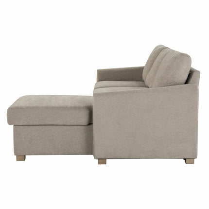 Coddle Cameron Fabric Sofa Bed with Reversible Chaise, Taupe – view 5
