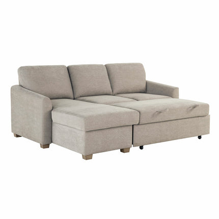 Coddle Cameron Fabric Sofa Bed with Reversible Chaise, Taupe – view 4