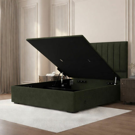 Highgrove Swift Green Fabric Full Ottoman Bed Frame in 3 Sizes – view 2