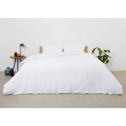 Panda Bamboo & French Linen White Duvet Cover Set in 3 Sizes – view 3