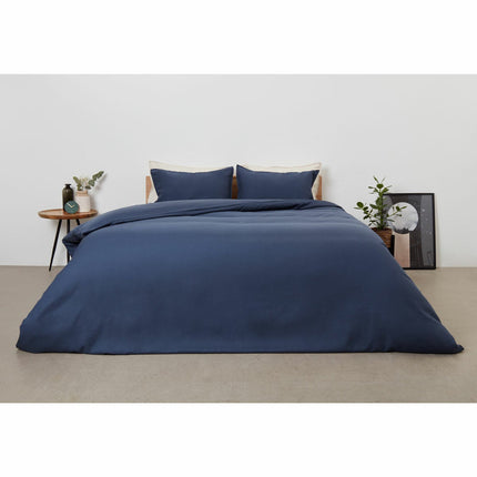 Panda Bamboo & French Linen Navy Duvet Cover Set in 3 Sizes – view 3
