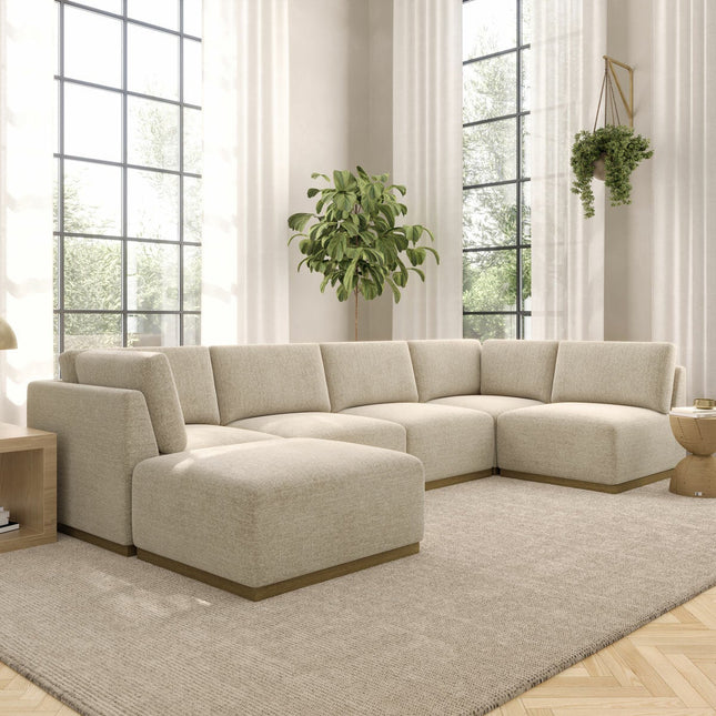 Henredon Murphy Beige 6 Piece Modular Fabric Sofa