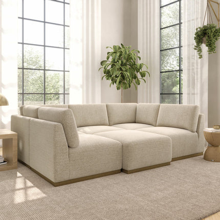 Henredon Murphy Beige 6 Piece Modular Fabric Sofa – view 5