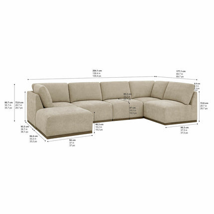 Henredon Murphy Beige 6 Piece Modular Fabric Sofa – view 2
