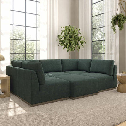 Henredon Murphy Green 6 Piece Modular Fabric Sofa – view 5