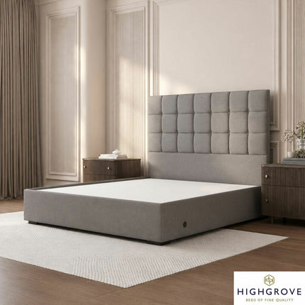 Highgrove Kavalan Stone Fabric Full Ottoman Bed Frame in 3 Sizes