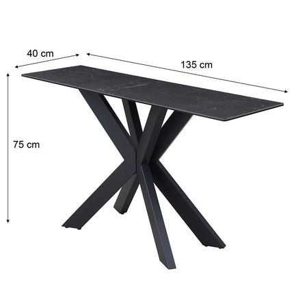 Indus Valley Arden Black Ceramic Console Table – view 2