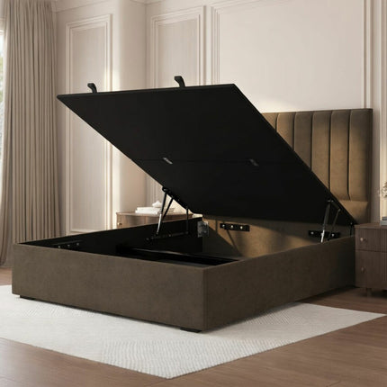 Highgrove Swift Brown Fabric Full Ottoman Bed Frame in 3 Sizes – view 2