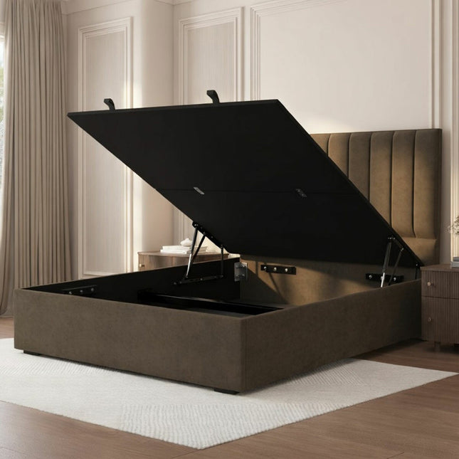 Highgrove Swift Brown Fabric Full Ottoman Bed Frame in 3 Sizes – view 2