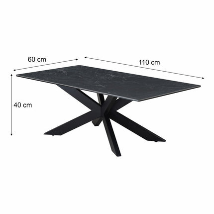 Indus Valley Arden Black Ceramic Coffee Table – view 2