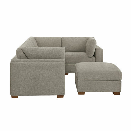 Thomasville Taylor Taupe Fabric Sofa with Storage Ottoman – view 3