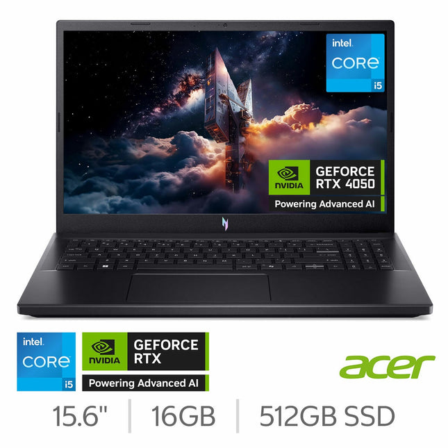 Acer Nitro V15, Intel Core i5, 16GB RAM, 512GB SSD, NVIDIA GeForce RTX 4050, 15.6 Inch Gaming Laptop, NH.QUAEK.003