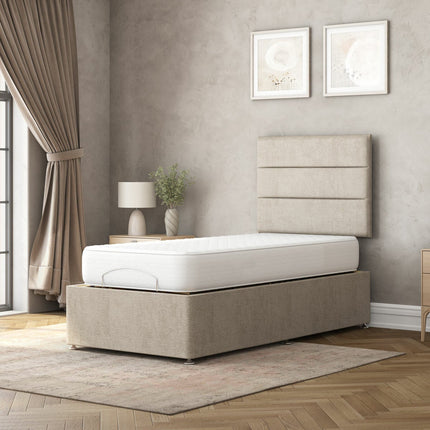 Highgrove Fenton Taupe Fabric Electric Adjustable Bed Base With Medium Memory Foam Mattress – view 3
