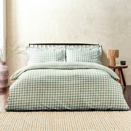 Yard Barton 100% Cotton Green Gingham Duvet Cover Set in 4 Sizes – view 2
