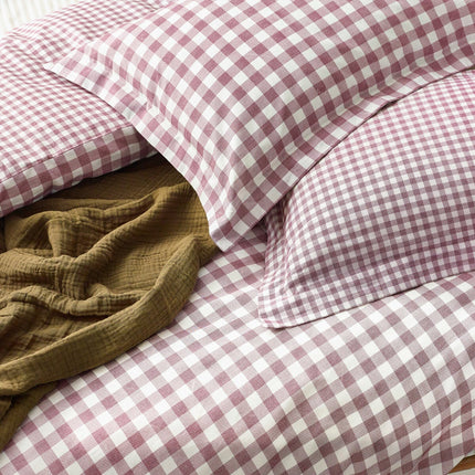 Yard Barton 100% Cotton Berry Gingham Duvet Cover Set in 4 Sizes – view 4