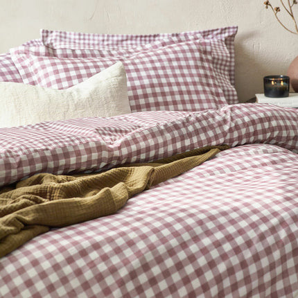 Yard Barton 100% Cotton Berry Gingham Duvet Cover Set in 4 Sizes – view 3