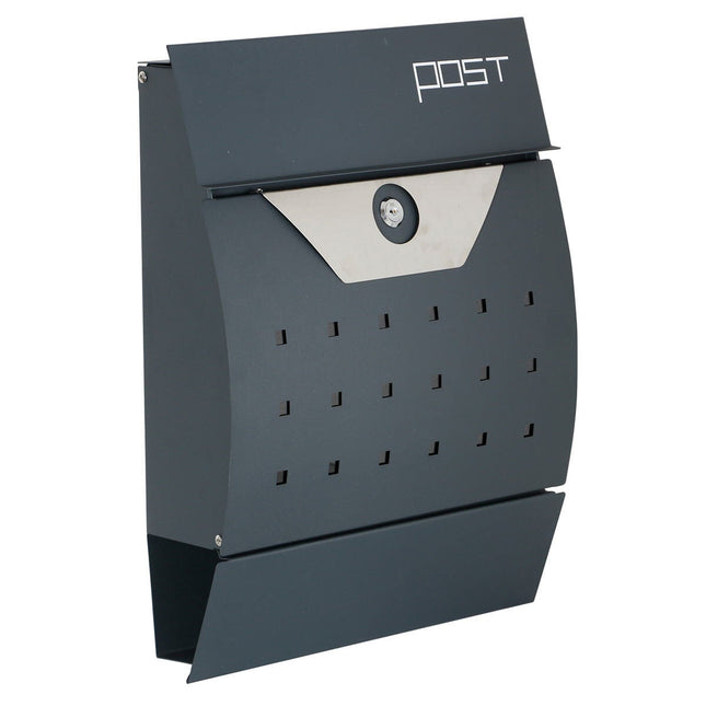 Phoenix Estilo Front Loading Letter Box MB0122KA in Graphite Grey with Key Lock