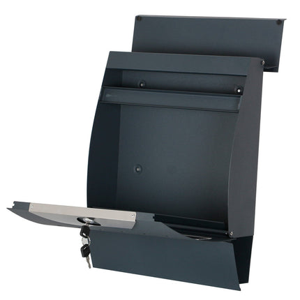 Phoenix Estilo Front Loading Letter Box MB0122KA in Graphite Grey with Key Lock – view 3