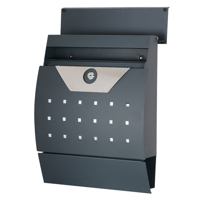 Phoenix Estilo Front Loading Letter Box MB0122KA in Graphite Grey with Key Lock – view 2