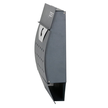 Phoenix Estilo Front Loading Letter Box MB0122KA in Graphite Grey with Key Lock – view 4