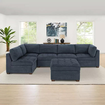 Thomasville Tisdale Blue Fabric Corner Chair – view 6
