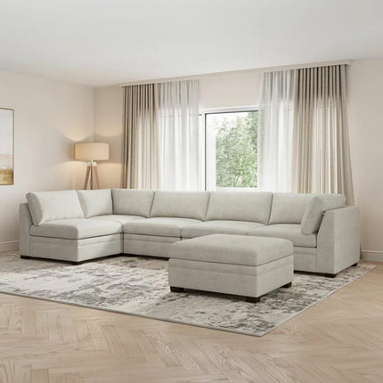 Thomasville Tisdale Taupe Fabric Corner Chair – view 6