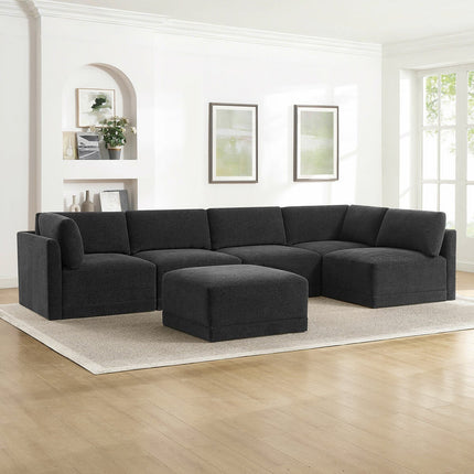 Thomasville Fallon Dark Grey 6 Piece Modular Fabric Sofa