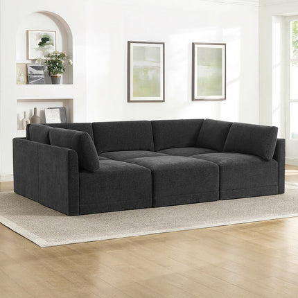 Thomasville Fallon Dark Grey 6 Piece Modular Fabric Sofa – view 4
